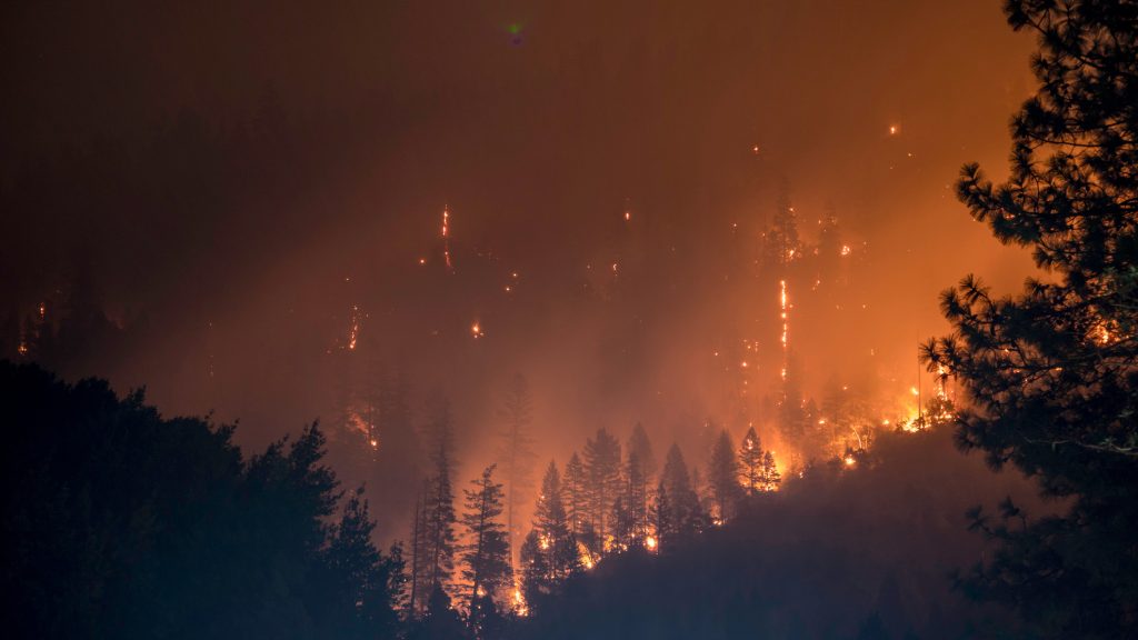 Image of wildfire in Klamath Falls, which illustrates the need for disaster risk finance.