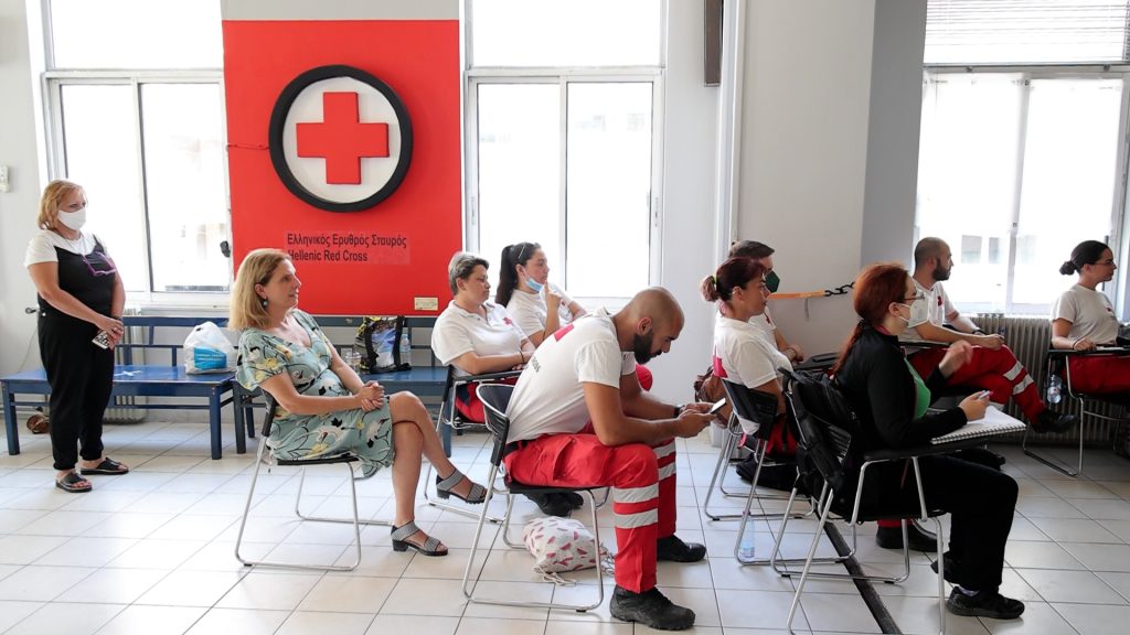 Image of Athens first Chief Heat Officer in a meeting with Red Cross, working to protect Athenians from extreme heat.