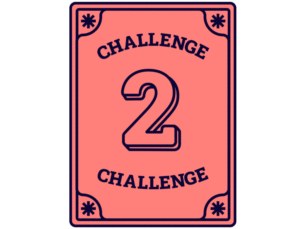 Challenge 2 of the Gaming for Climate Action report. Light red background with number 2. 