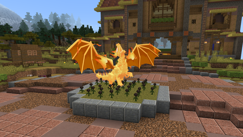 Screengrab of the heat dragon from Minecraft Heat Wave Survival.