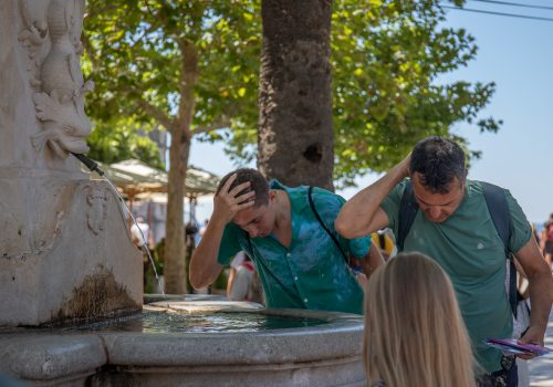 The start of a new heat wave lured tourists and locals to the city's beaches. Only the most persistent decided to explore the old city center, in Dubrovnik, Croatia, on Aug 10, 2024. Photo: Grgo Jelavic/PIXSELL/Sipa USA