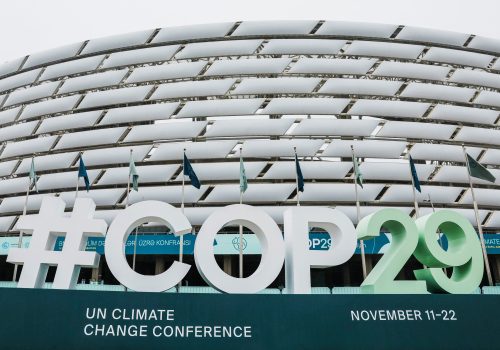 A general view at the United Nations climate change conference COP29 venue in Baku, Azerbaijan November 14, 2024.